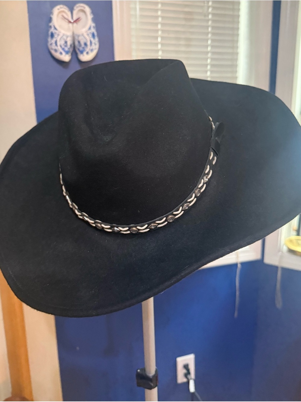 🇨🇦 Biltmore 100% Wool Western Cowboy Hat - Black, Size 59cm (7 3/8) - Picture 2 of 9